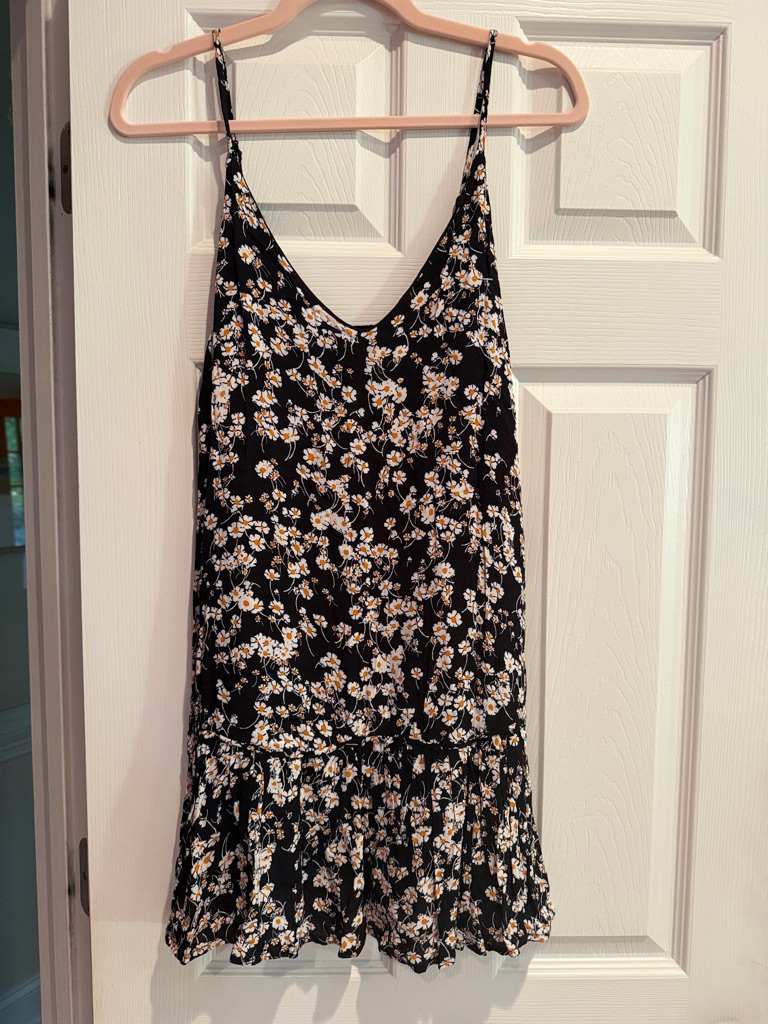Vici Black Floral Spaghetti Strap Mini Dress